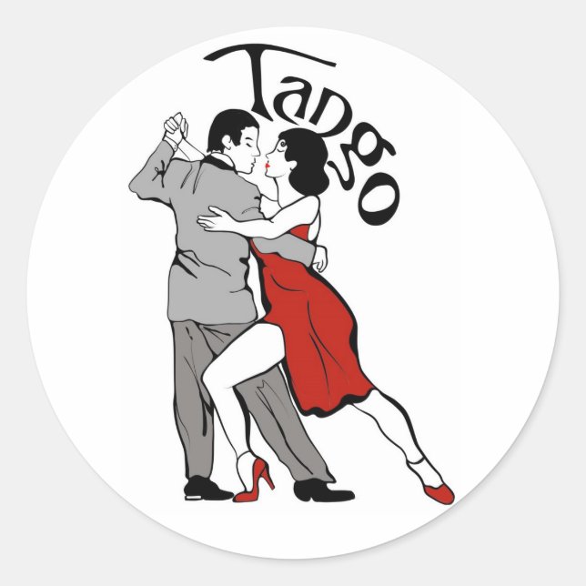 Tango Dancers Classic Round Sticker (Front)