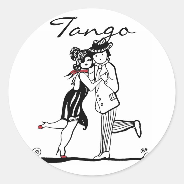Tango Dancers Classic Round Sticker (Front)