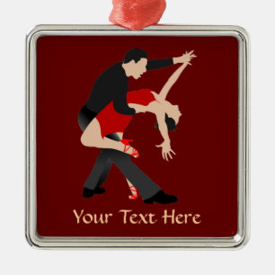 Tango Dancers (customised) Metal Tree Decoration