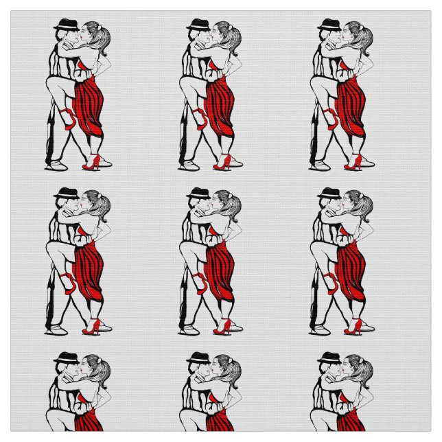 Tango Dancers Fabric (Swatch)