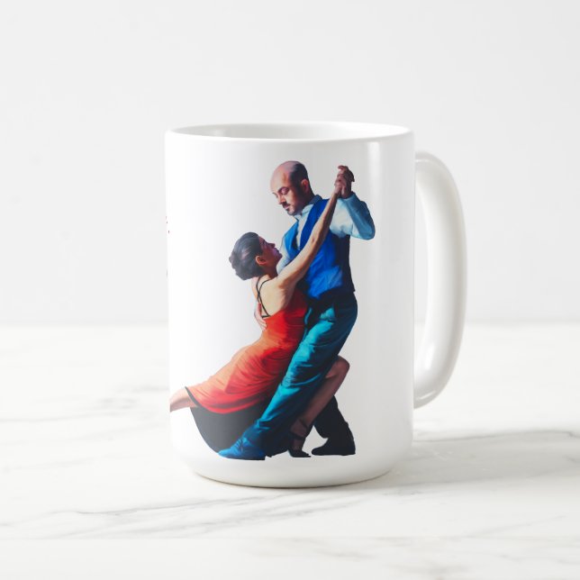 Tango dancers - hand painting  coffee mug (Front Right)