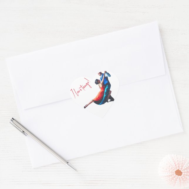 Tango dancers - hand painting  heart sticker (Envelope)