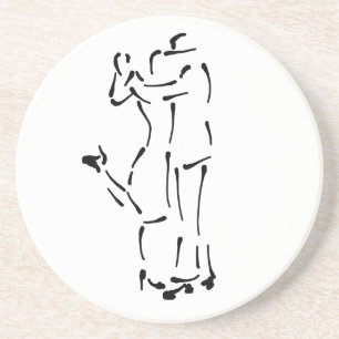 Tango Dancers Ink Brush design Coaster