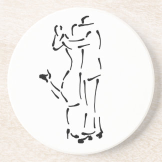 Tango Dancers Ink Brush design Coaster