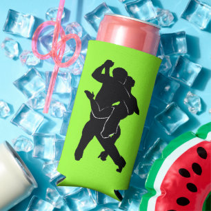 Tango Dancers neon Green Can Cooler Choose Colours