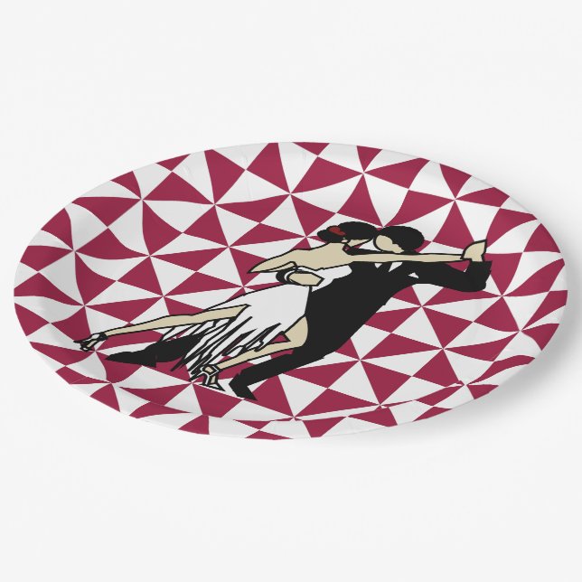 Tango Dancers Paper Plate (Angled)