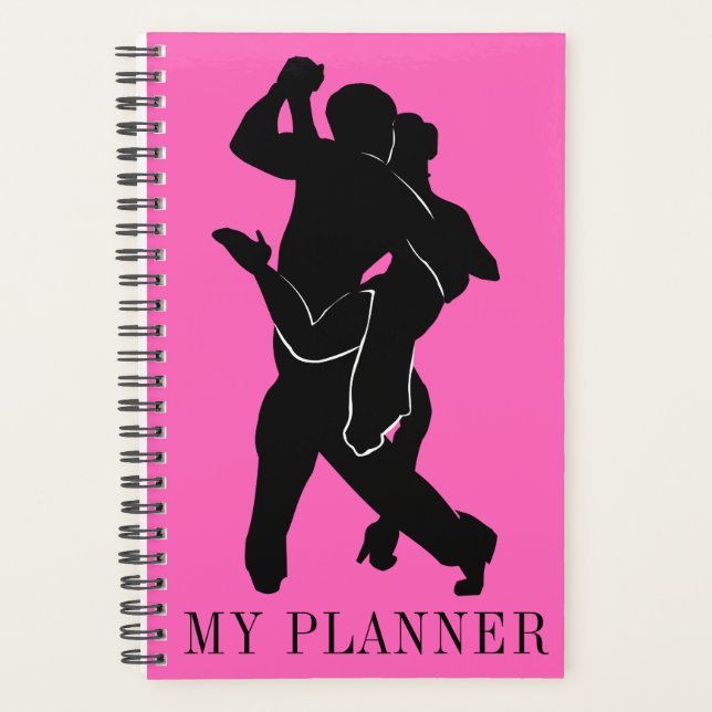 Tango Dancers Planner Pink or Choose Colour (Front)