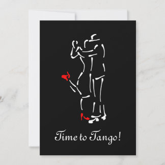 Tango Dancers (Red Shoes) with Customisable Text Invitation