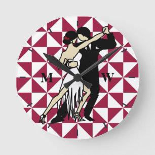 Tango Dancers Round Clock
