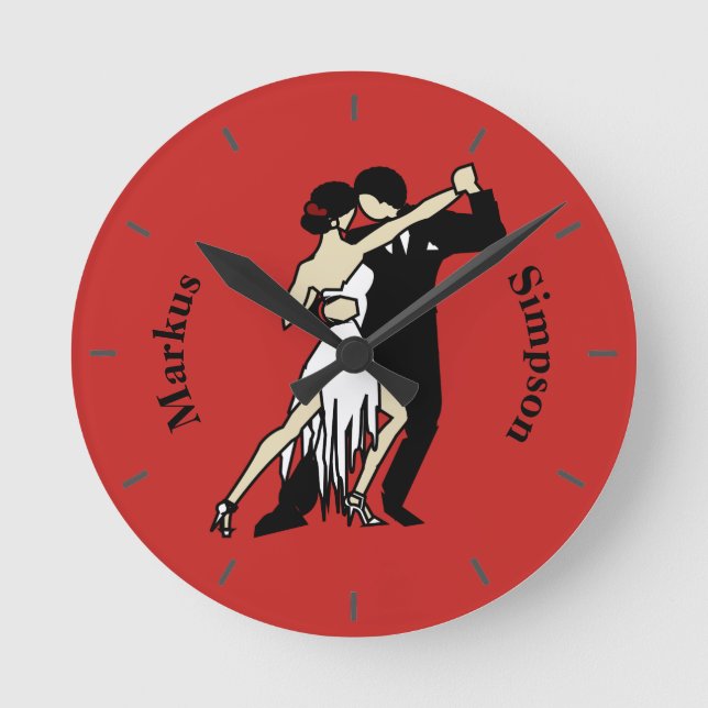 Tango Dancers Round Clock (Front)