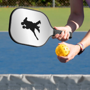 Tango Dancers Silhouette 2 Silver Pickleball Paddle