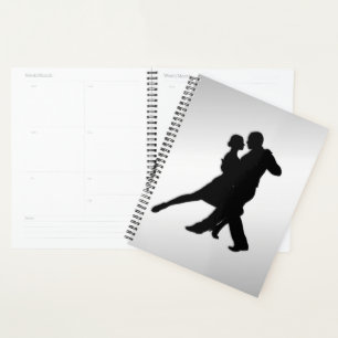 Tango Dancers Silhouette 2 Silver Planner