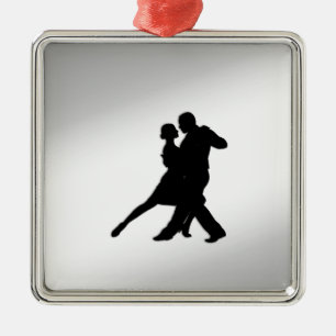 Tango Dancers Silhouette Metal Tree Decoration