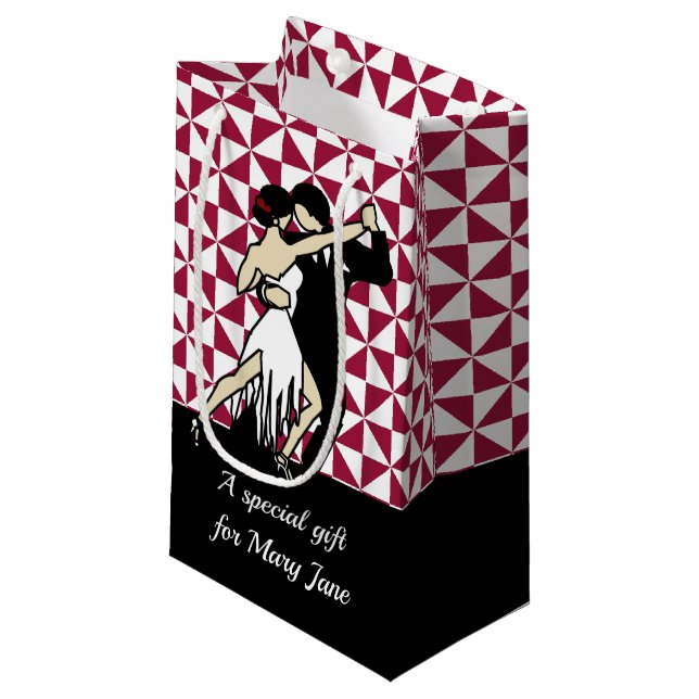 Tango Dancers Small Gift Bag (Front Angled)