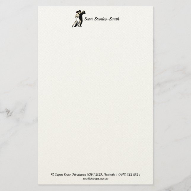 Tango Dancers Stationery (Front)