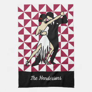 Tango Dancers Tea Towel