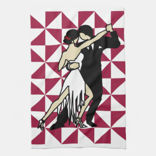Tango Dancers Tea Towel