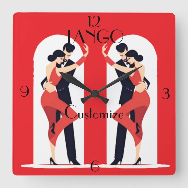 Tango Dancers Thunder_Cove Square Wall Clock (Front)