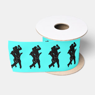 Tango Dancers Turquoise Ribbon - Choose Colour Satin Ribbon