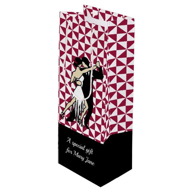Tango Dancers Wine Gift Bag (Front Angled)