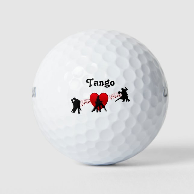Tango Dances I Heart New Twist Design Golf Balls (Front)