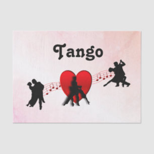 Tango Dances I Heart New Twist Design Tissue Paper