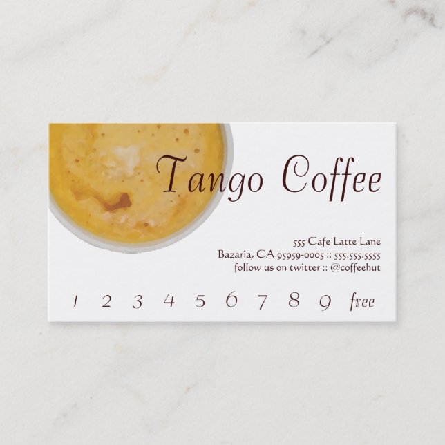 Tango Drink Punch / Loyalty Card (Front)