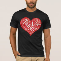 Tango Love Live and Laugh Red Heart Word Art