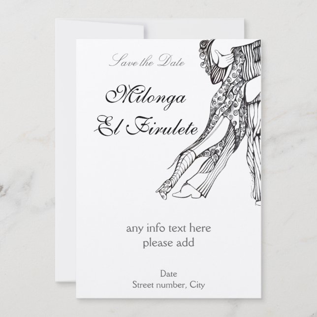 Tango Milonga Save the Date (Front)