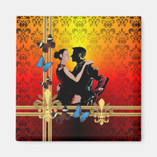Tango on damask magnet