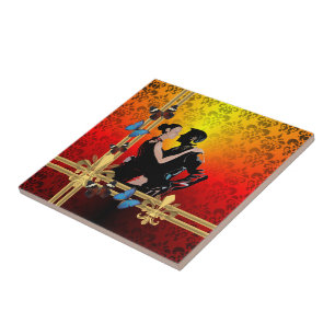 Tango on damask tile