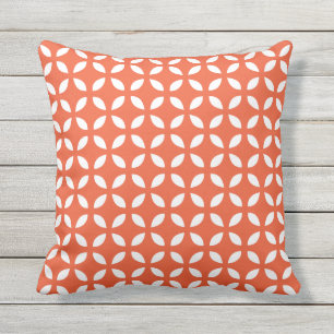Tango Orange Geometric Outdoor Pillows