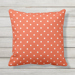 Tango Orange Outdoor Pillows - Polka Dot