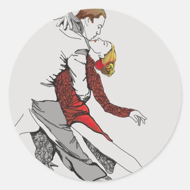 Tango Romance Classic Round Sticker (Front)