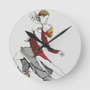 Tango Romance Round Clock