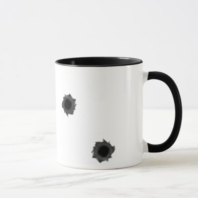 Tango Sucka! warfare mug with bullet holes (Right)