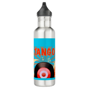 Tango Vinyl Record with Music Notes Pop Art 710 Ml Water Bottle