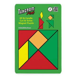 Tangram Christmas Elf Magnet – Elf with Candle