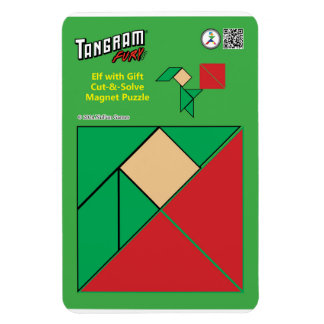 Tangram Christmas Elf Magnet – Elf with Present