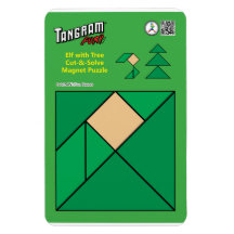 Tangram Christmas Elf Magnet – Sitting by the Tree
