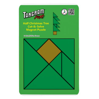 Tangram Christmas Magnet – Half Christmas Tree