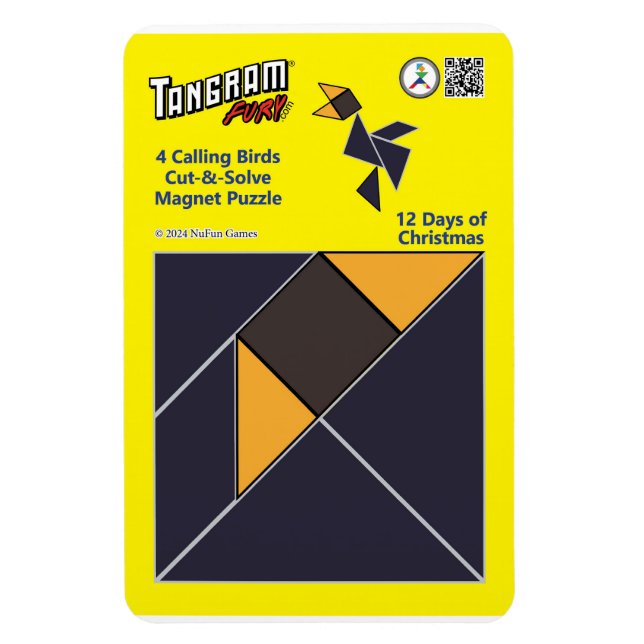 Tangram Magnet Puzzle - 4 Calling Birds (Vertical)