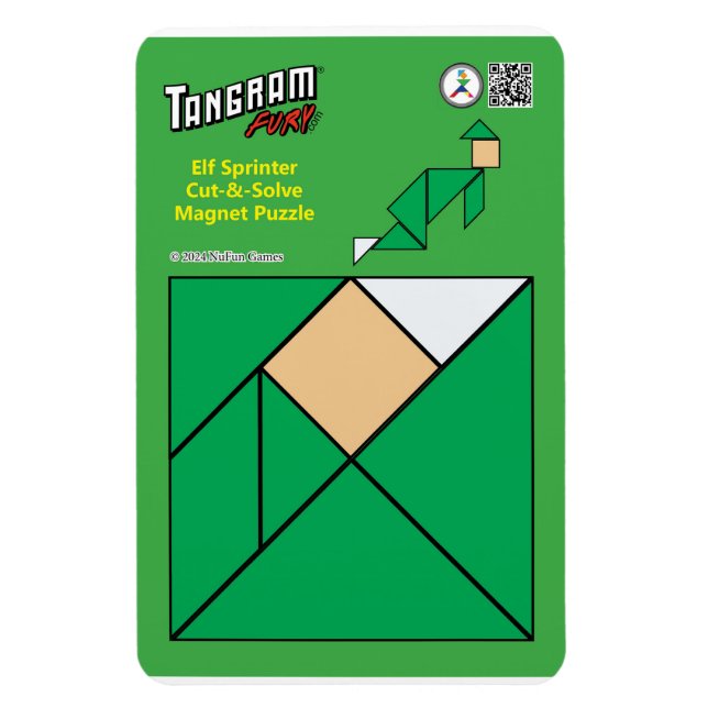 Tangram Quirky Elf Magnet – Sprinter (Vertical)