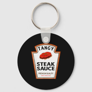 Tangy Steak Sauce Funny Condiment Costume Party Ma Key Ring