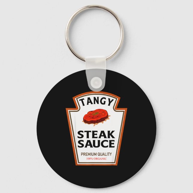 Tangy Steak Sauce Funny Condiment Costume Party Ma Key Ring (Front)