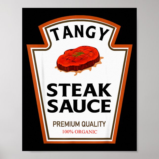 Tangy Steak Sauce Funny Condiment Costume Party Ma Poster (Front)