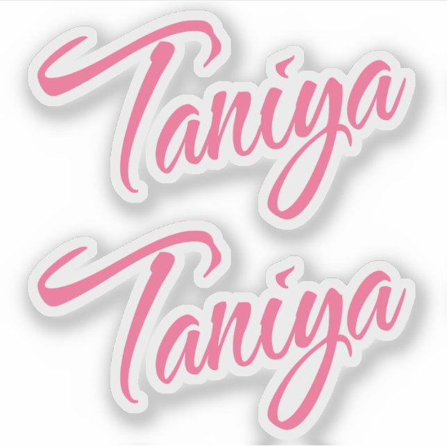 Taniya name in pink cursive x2 (Front)