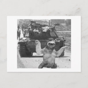 tank and sloth postcard