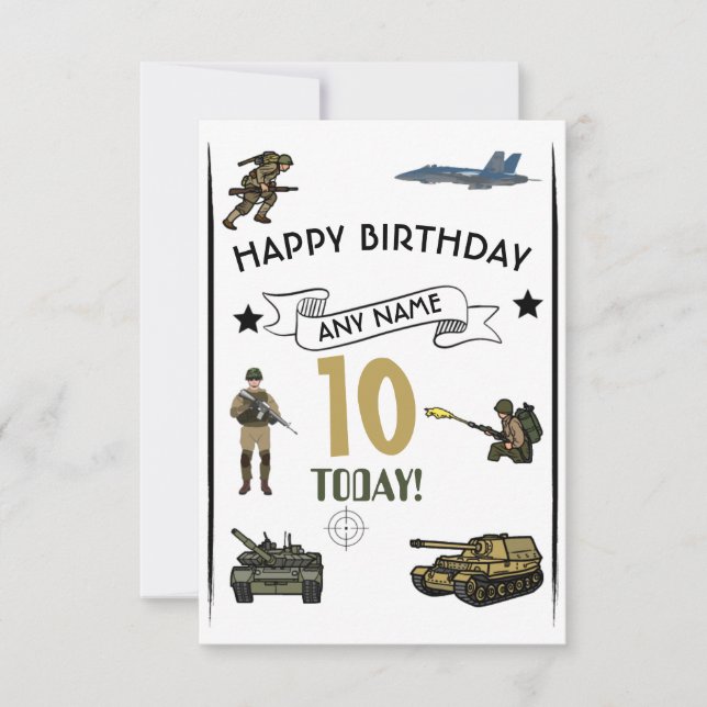 Tank Birthday Invitation (Front)