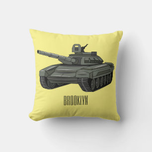 Tank cartoon illustration cushion